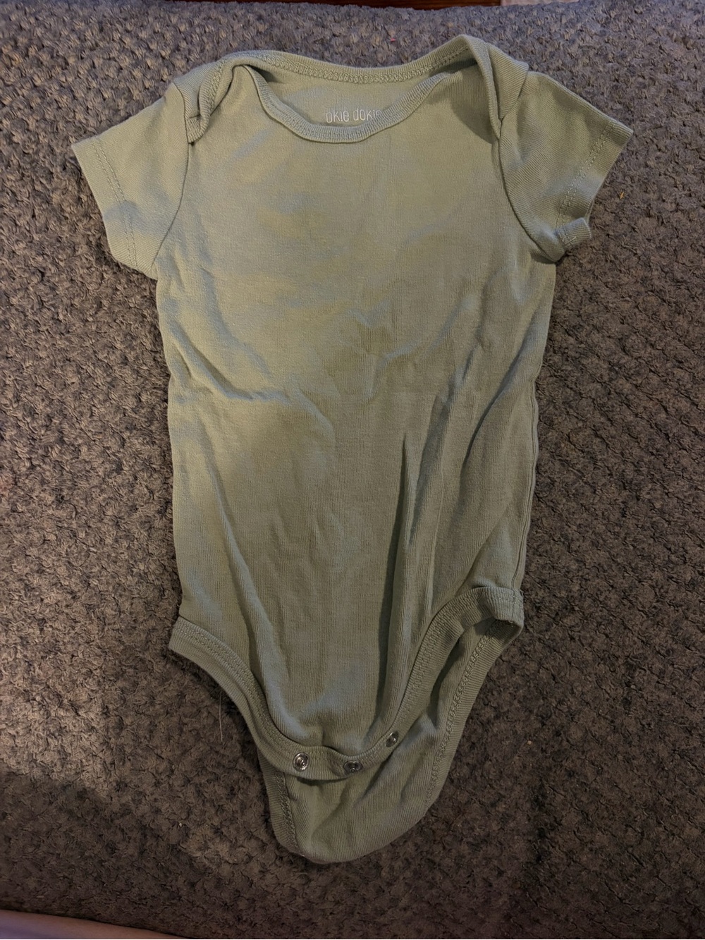 okie dokie Sage Green Short-Sleeve Baby Bodysuit